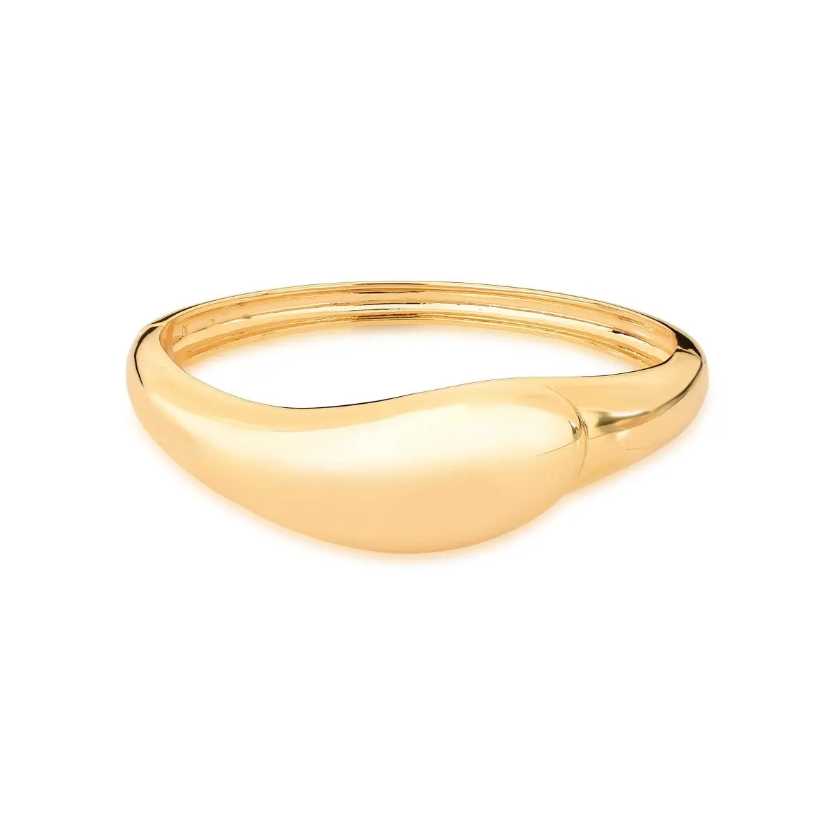 Bracelete liso orgânico abaulado curvo fecho ímã