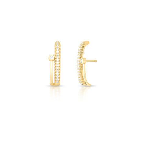 brinco ear hook pedra redondo