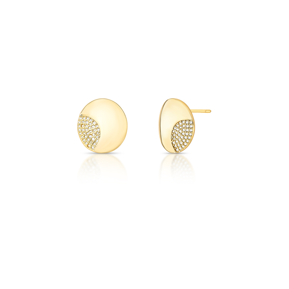 brinco pequeno zirconia oval curvo