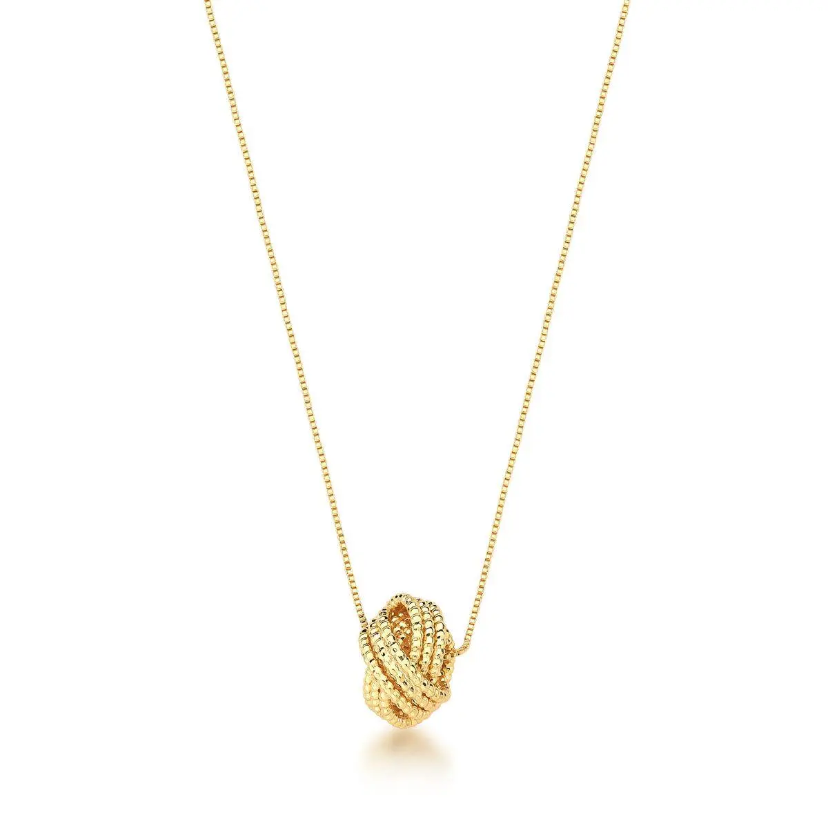 colar com pingente redondo trancado e liso banhada a ouro