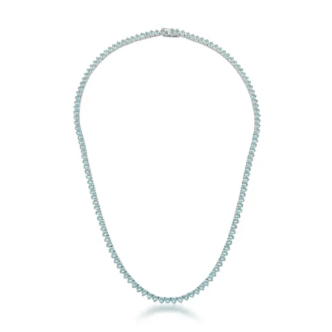 COLAR RIVIERA COM ZIRCONIAS REDONDAS PEDRA 3 GARRA LATERAL