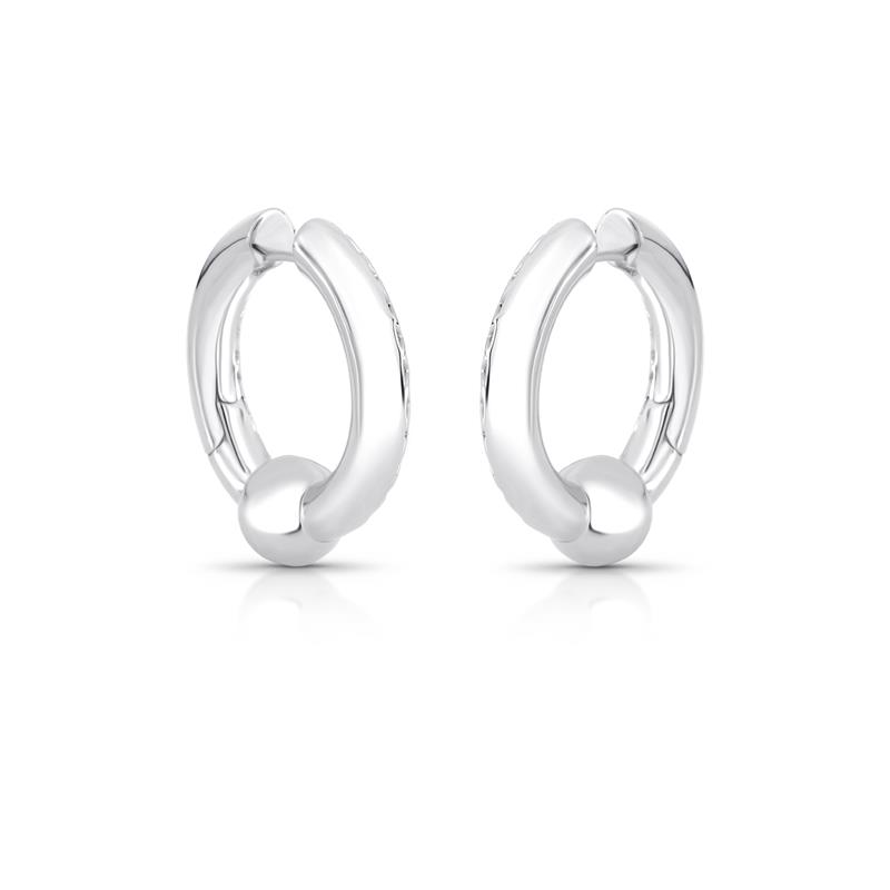 Argola com Esfera Vazada e Lisa