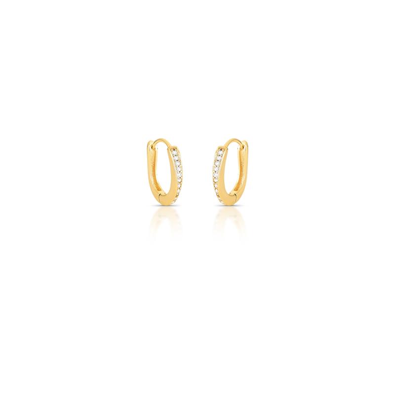 Argola Curva e Oval com Zircônias