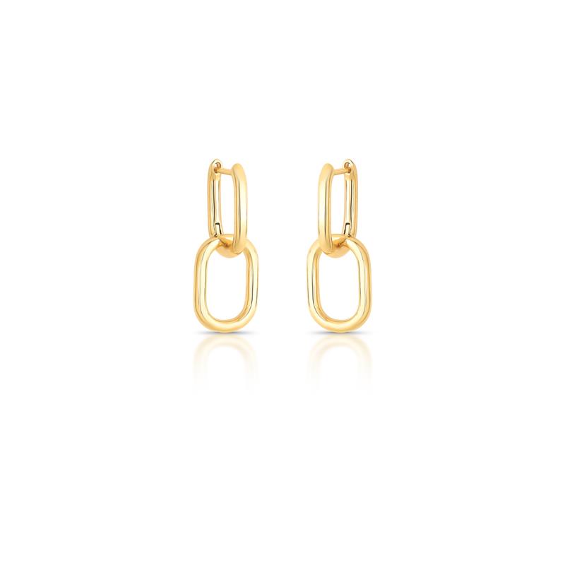 Argola Dois em Um com Elo Oval em Pêndulo