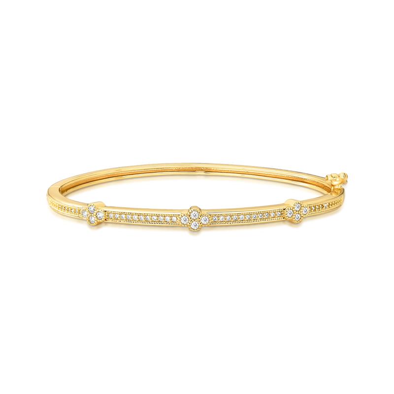 Bracelete com Três Flores em Zircônias
