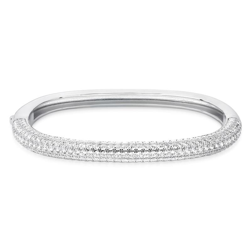 Bracelete Cravejado com Zircônia Banhado a Ródio