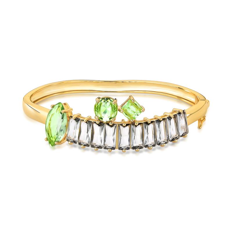 Bracelete Curvo com Cristais Geométricos