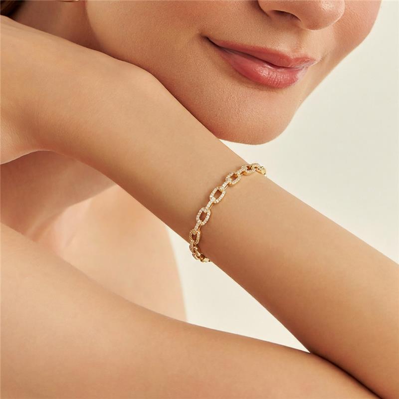 Bracelete em Elos Ovais com Zircônias - Imagem 2