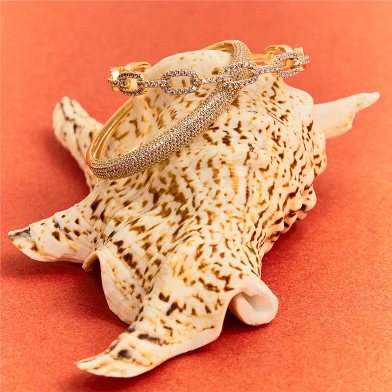 Bracelete em Elos Ovais com Zircônias - Imagem 3
