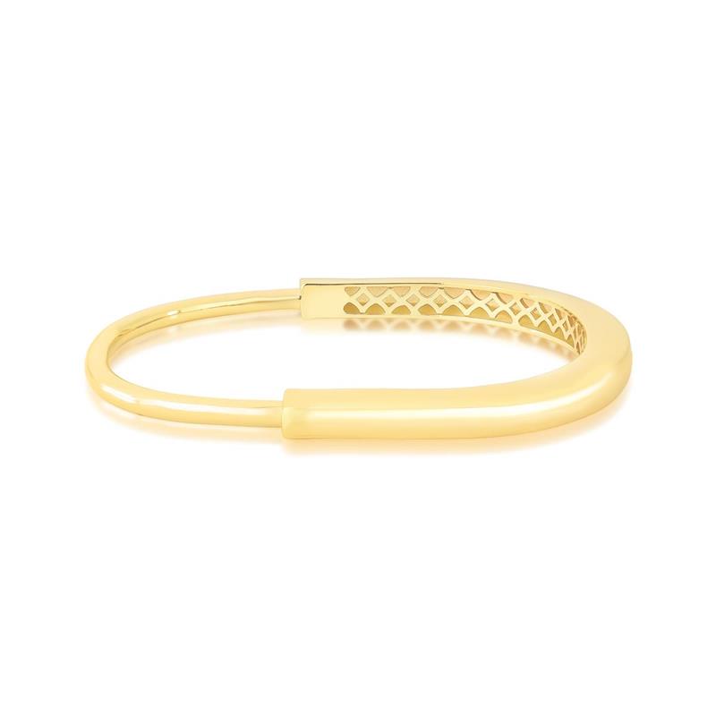Bracelete Oval Curvo Vazado e Liso