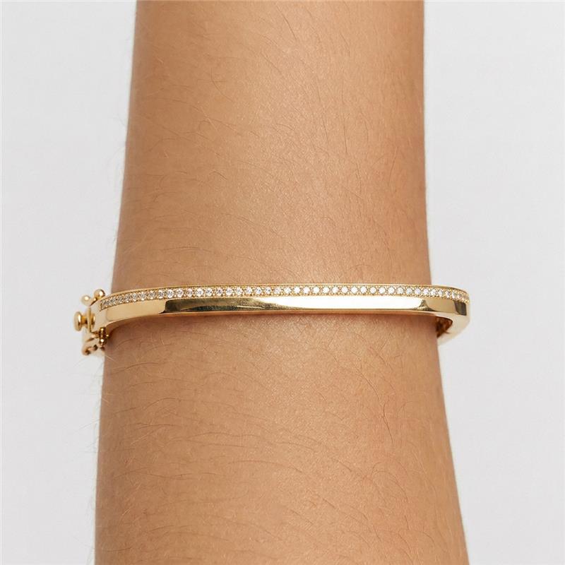 Bracelete Retangular com uma Fileira de Zircônias - Imagem 2