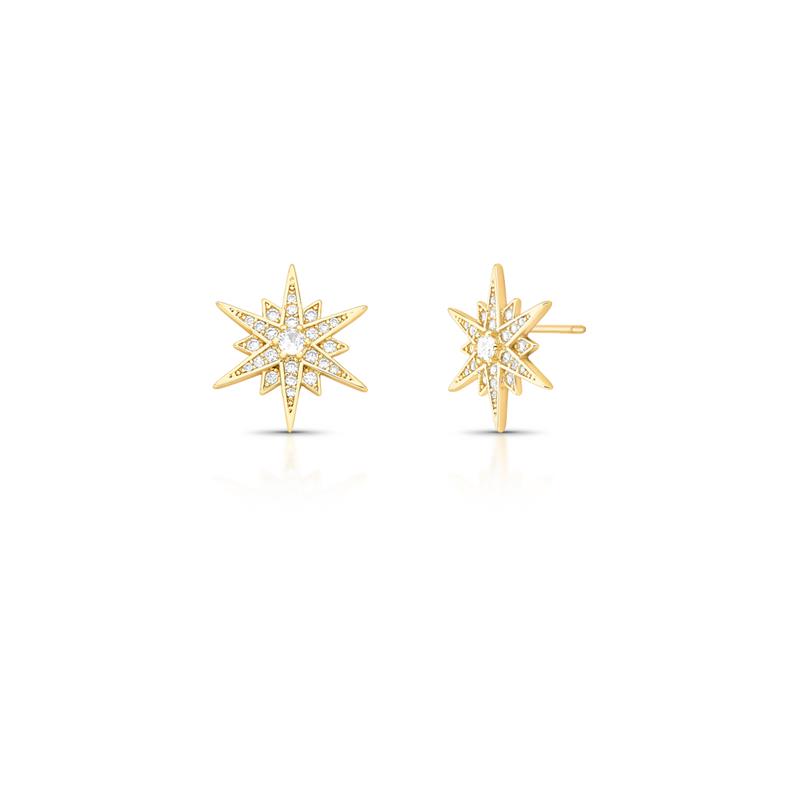 Brinco de Estrela com Cristal e Zircônias