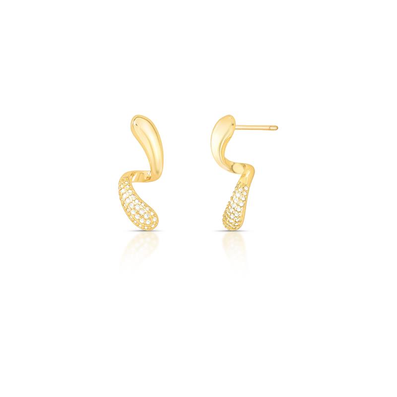 Brinco em Espiral Abaulado com Zircônias