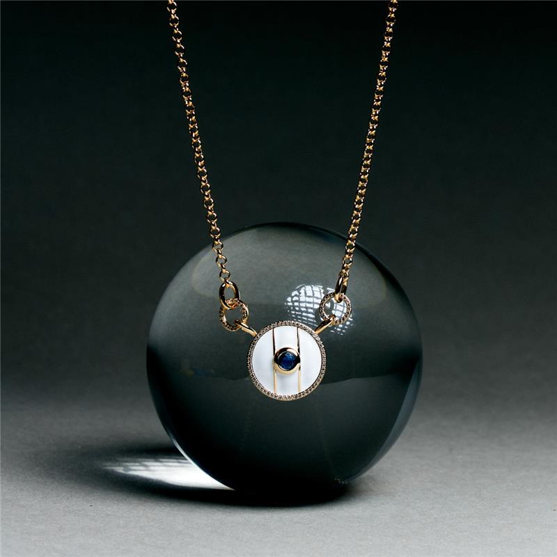 Colar com Cristal Redondo e Zircônias - Imagem 3
