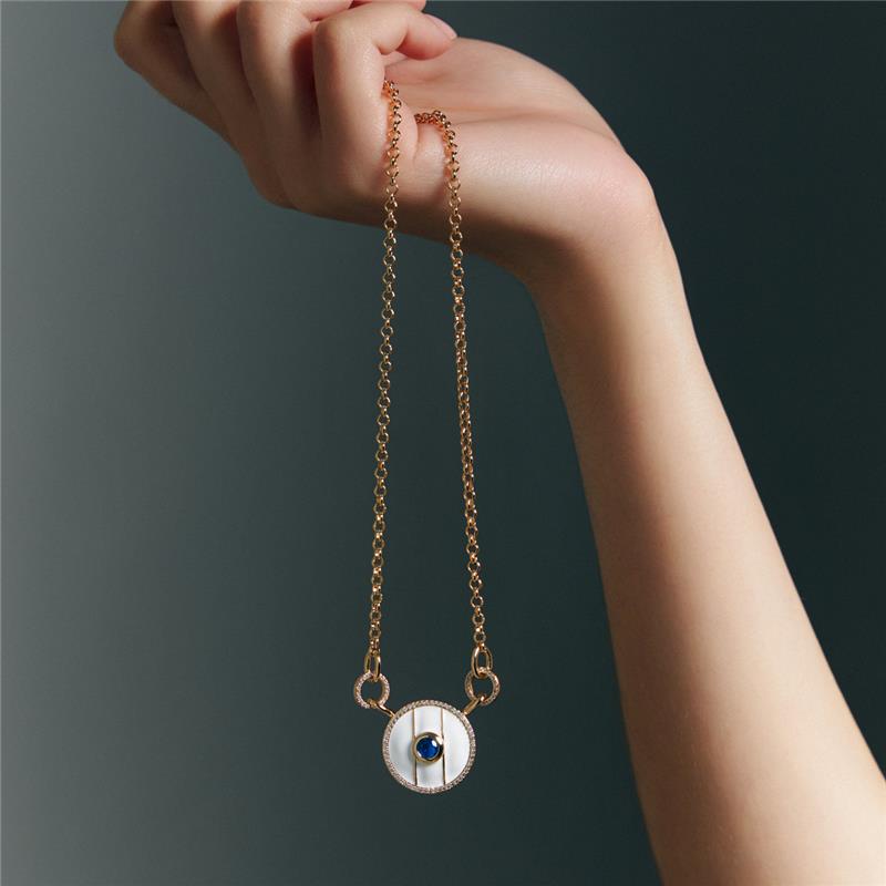 Colar com Cristal Redondo e Zircônias - Imagem 4