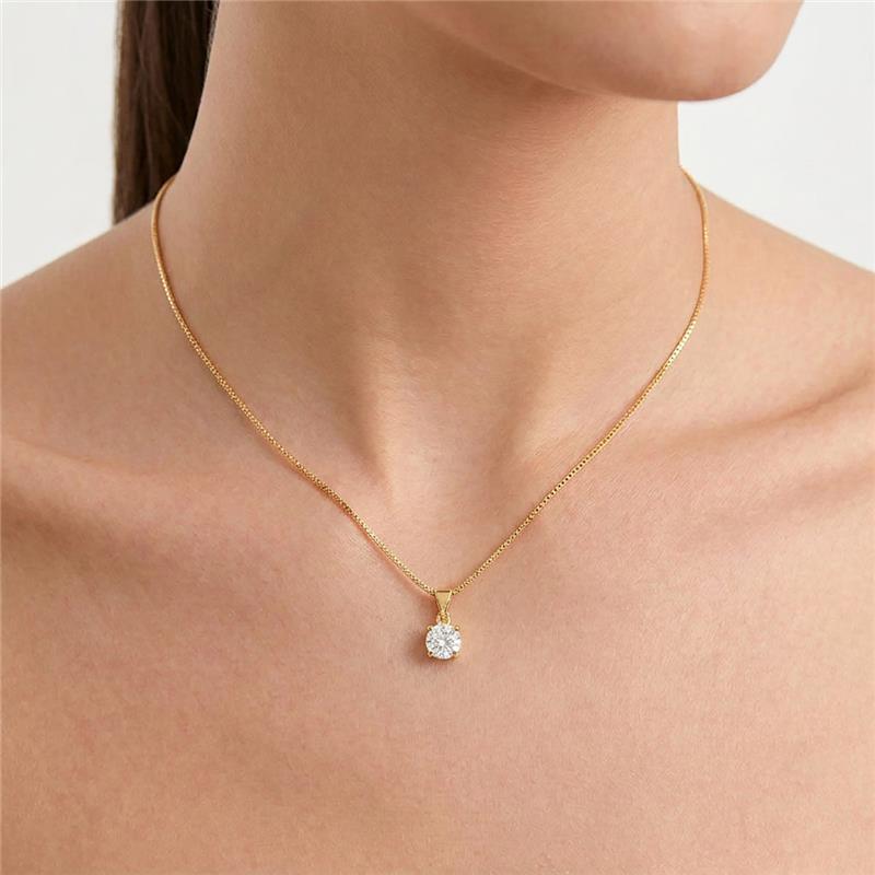 Colar com Pingente Ponto de Luz Banhado a Ouro - Imagem 2