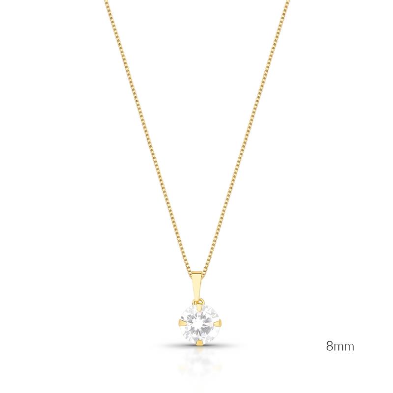 Colar com Pingente Ponto de Luz Banhado a Ouro