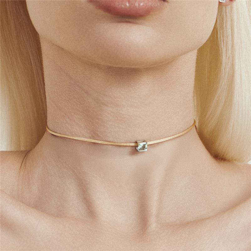 Colar Regulável em Fio Encerado com Cristal Prata Rodinada Prateado - Imagem 2