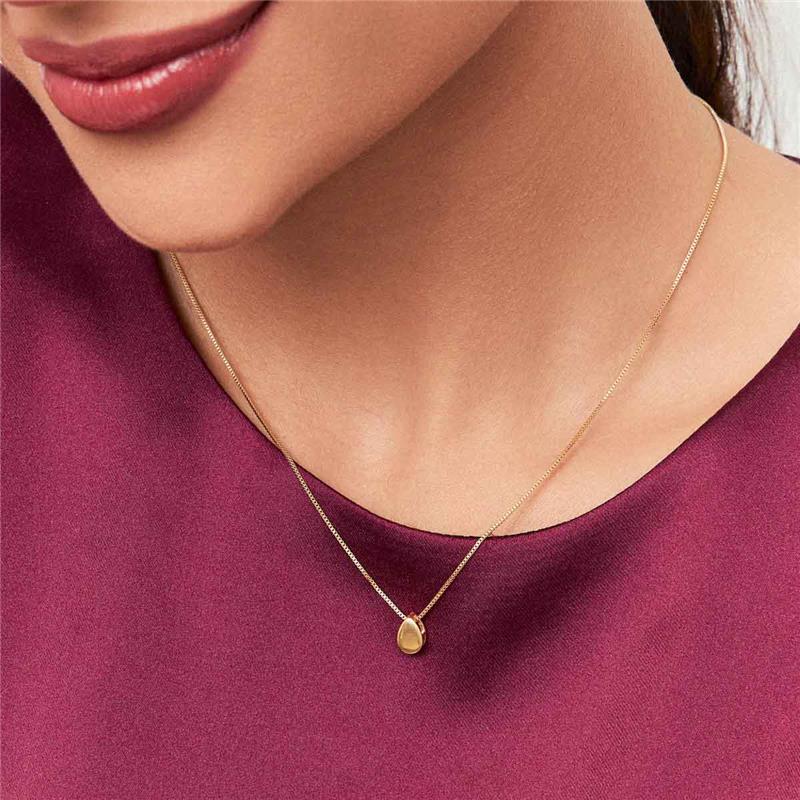 Conjunto Brinco e Colar com Pingente de Gota Liso - Imagem 3