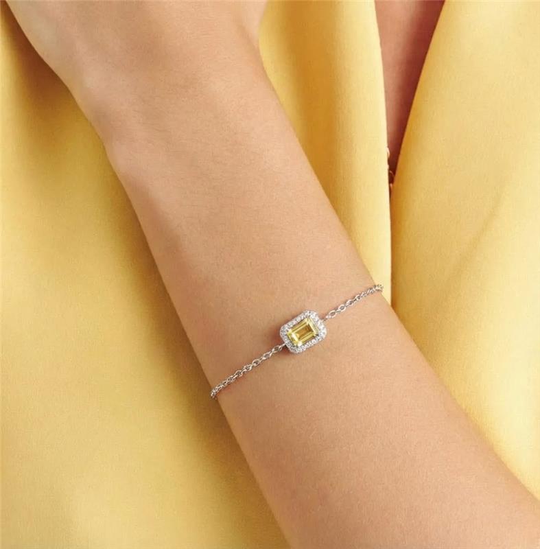 Pulseira com Pingente Retangular em Cristal e Zircônias - Imagem 2