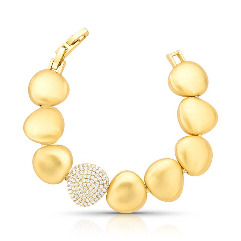 Pulseira Oval Acetinada com Zircônias