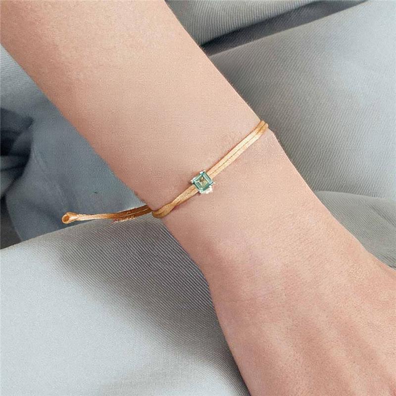 Pulseira Regulável de Fio Encerado com Cristal Prata 925 - Imagem 2