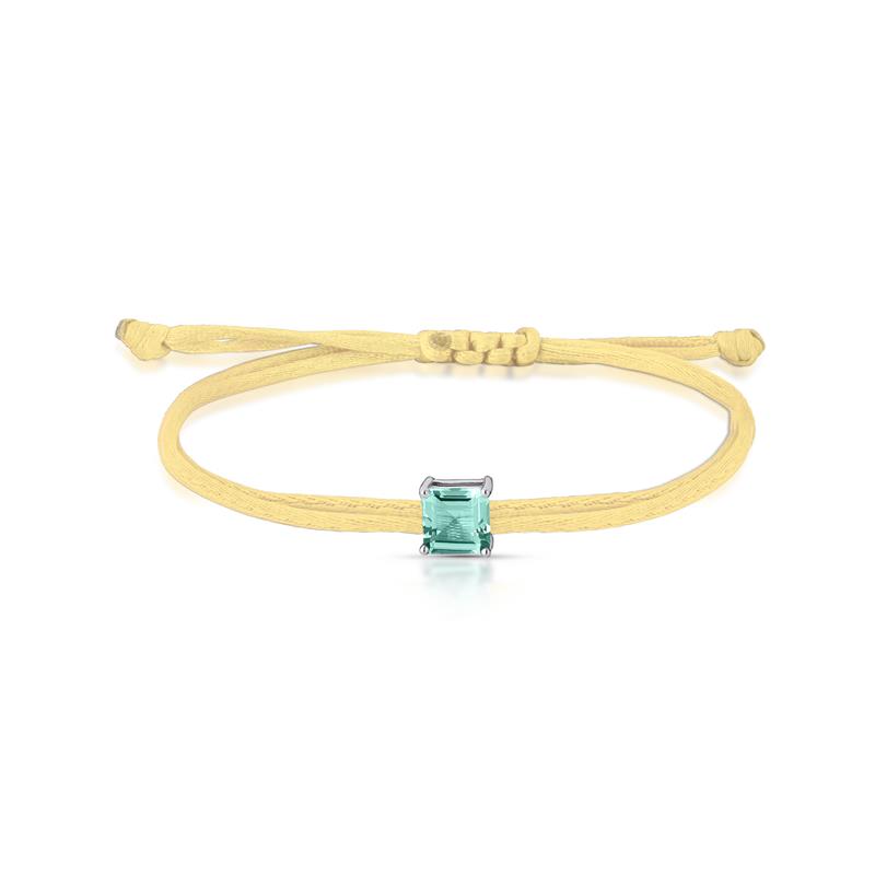 Pulseira Regulável de Fio Encerado com Cristal Prata 925