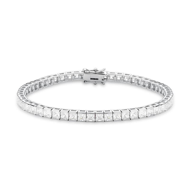 Pulseira Riviera com Cristais Quadrados