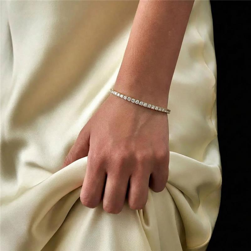 Pulseira Riviera com Cristais Redondos Banhado a Ródio - Imagem 2
